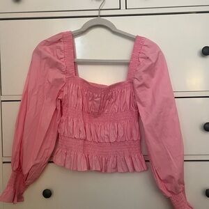 Cropped bubblegum pink blouse